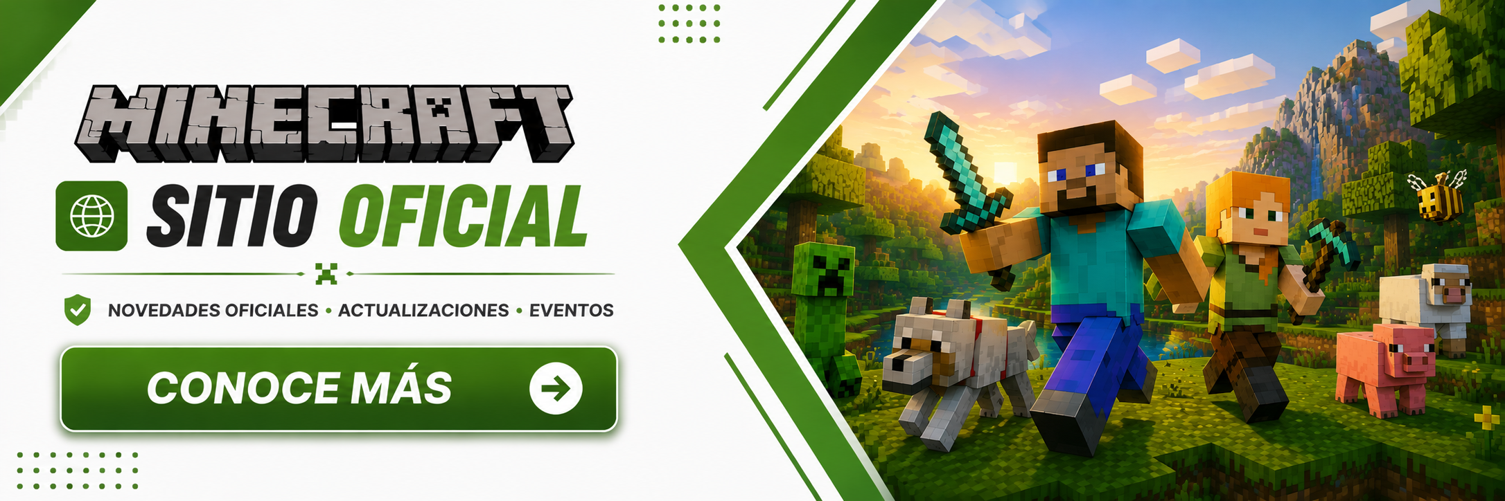 Acceso al sitio oficial de Minecraft